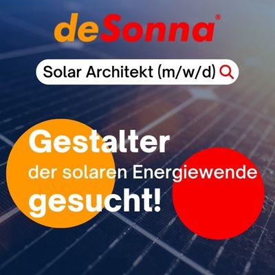 Solar Architekt (m/w/d) - Gebäudeintegrierte Solarstromtechnik (BIPV) - deSonna GmbH Murnau