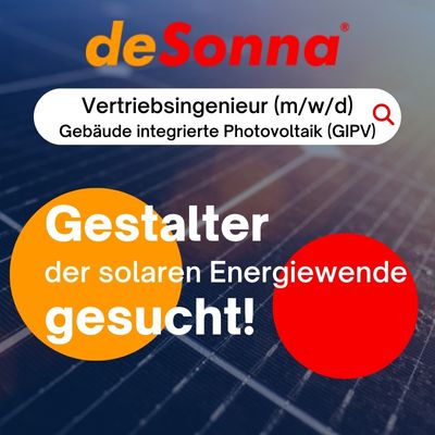 Vertriebsingenieur (m/w/d) - Gebäude integrierte Photovoltaik (GIPV) - Jobs Stellenanzeigen deSonna Murnau